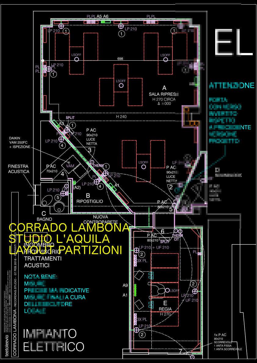 impianto elettrico studio registrazione